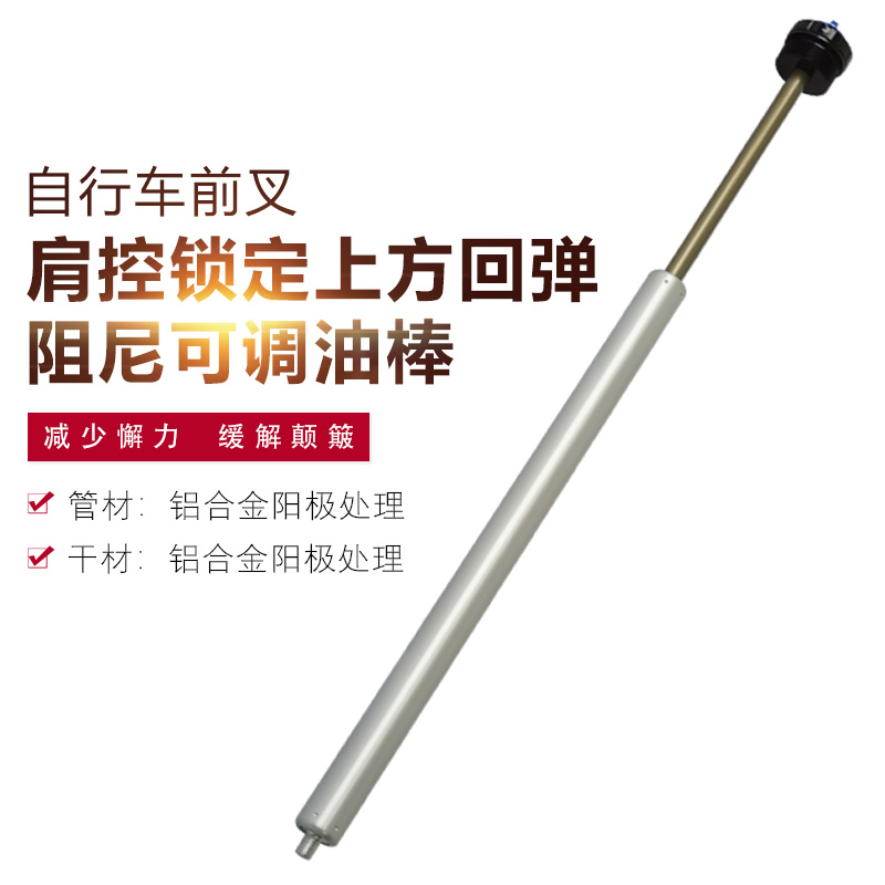自行车前叉肩控锁定上方回弹阻尼可调油棒